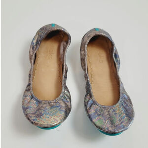 Tieks Lovestruck Rose Gold Glitter Metallic Ballet Flats, sz 9